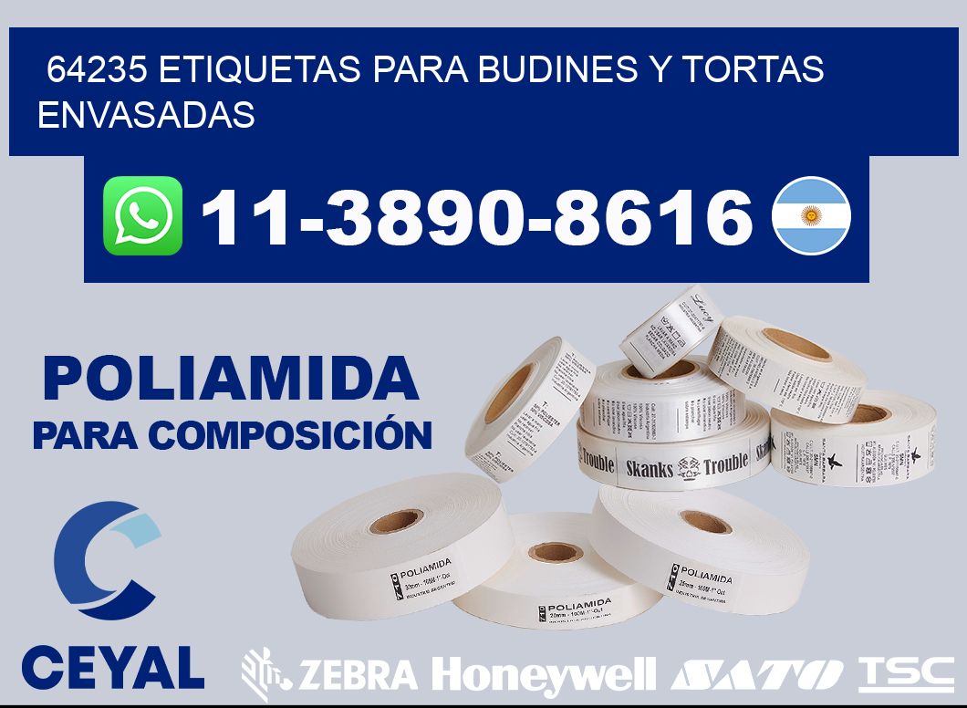 64235 etiquetas para budines y tortas envasadas