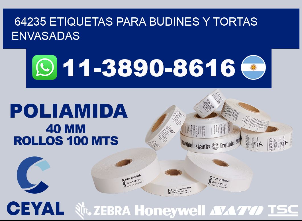 64235 etiquetas para budines y tortas envasadas