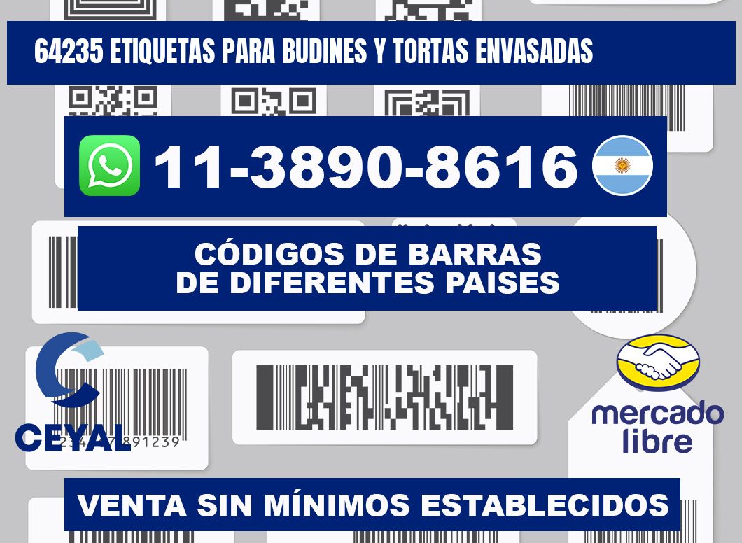64235 etiquetas para budines y tortas envasadas