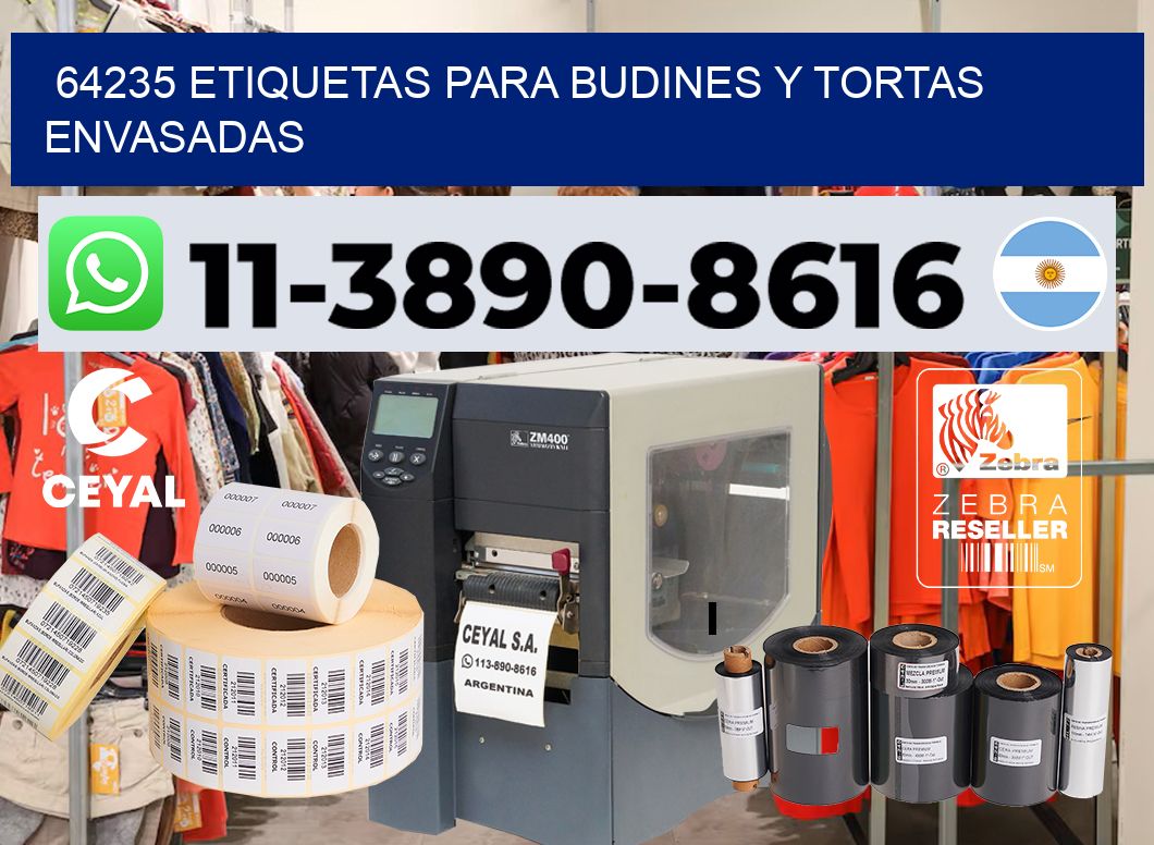 64235 etiquetas para budines y tortas envasadas