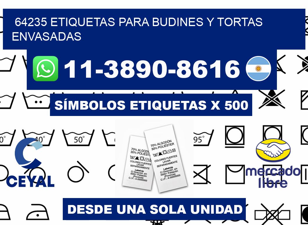 64235 etiquetas para budines y tortas envasadas