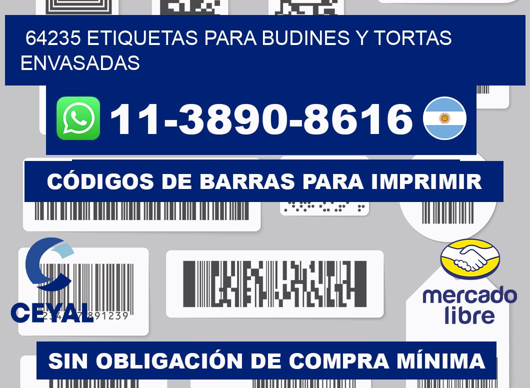 64235 etiquetas para budines y tortas envasadas
