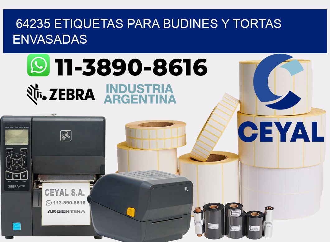 64235 etiquetas para budines y tortas envasadas