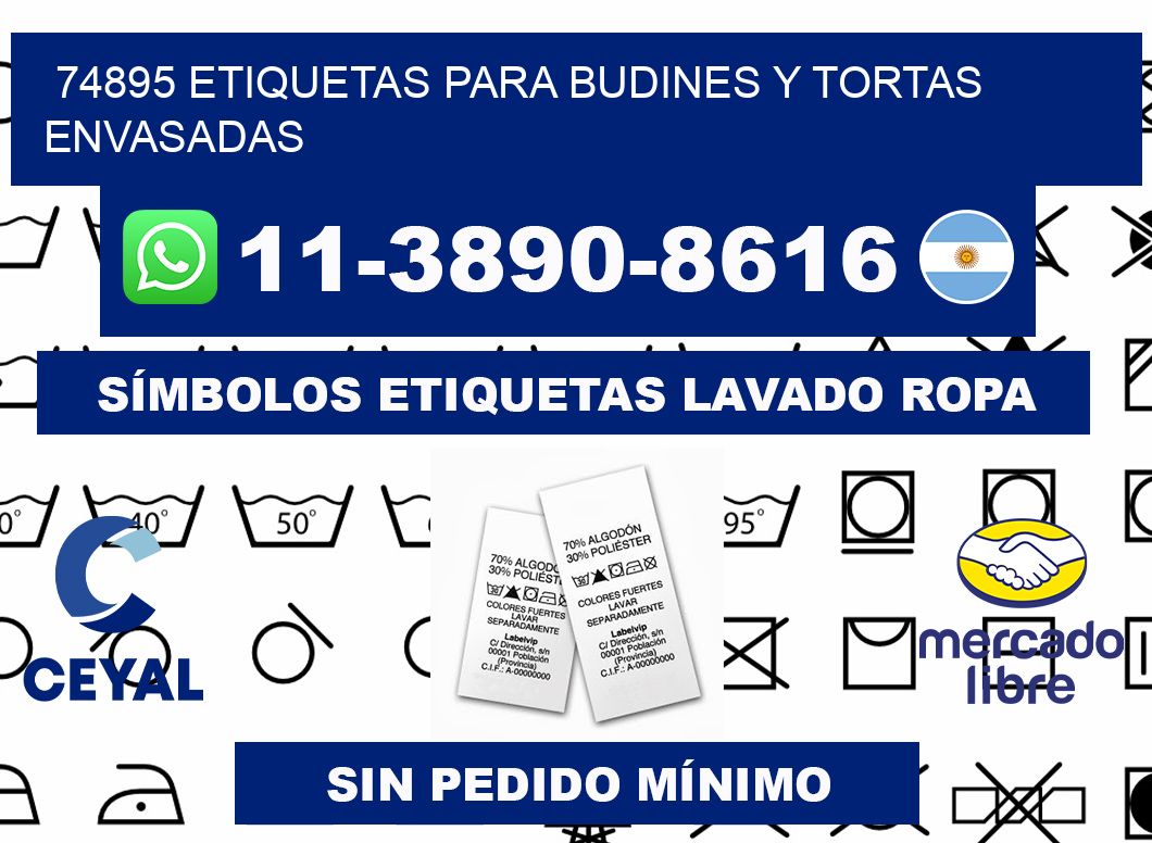 74895 etiquetas para budines y tortas envasadas