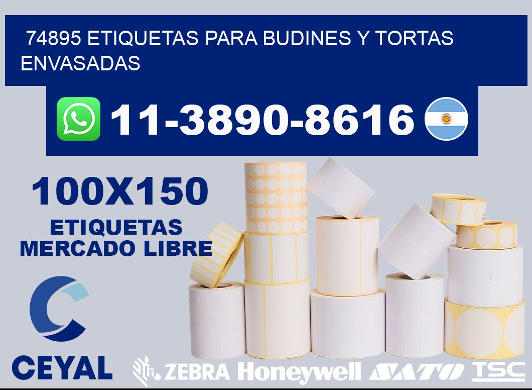 74895 etiquetas para budines y tortas envasadas