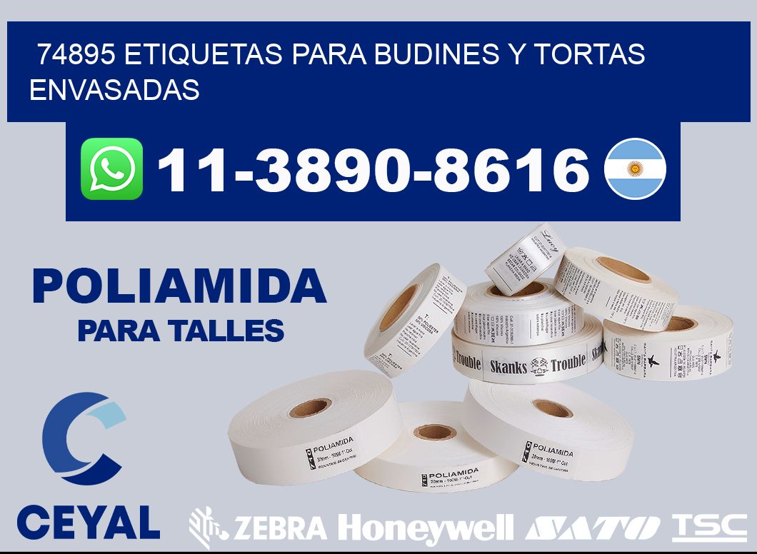 74895 etiquetas para budines y tortas envasadas