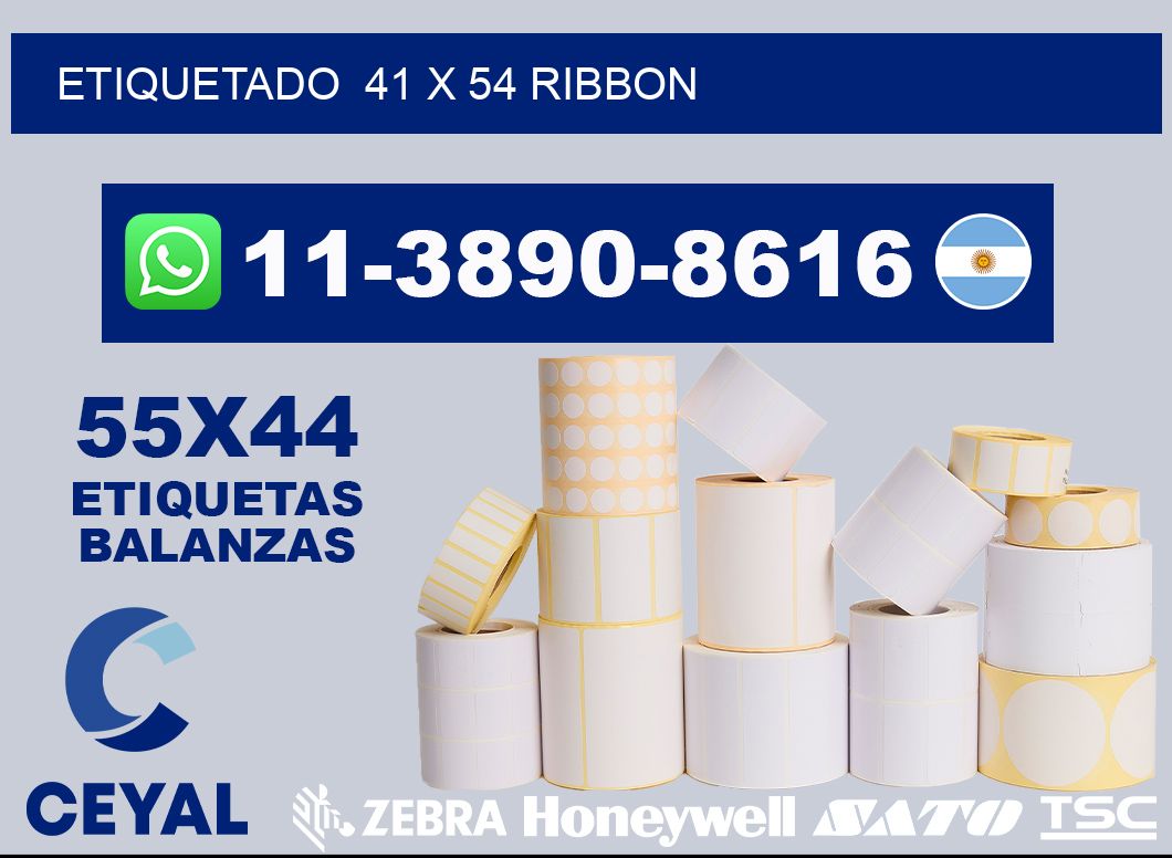 Etiquetado 41 x 54 ribbon