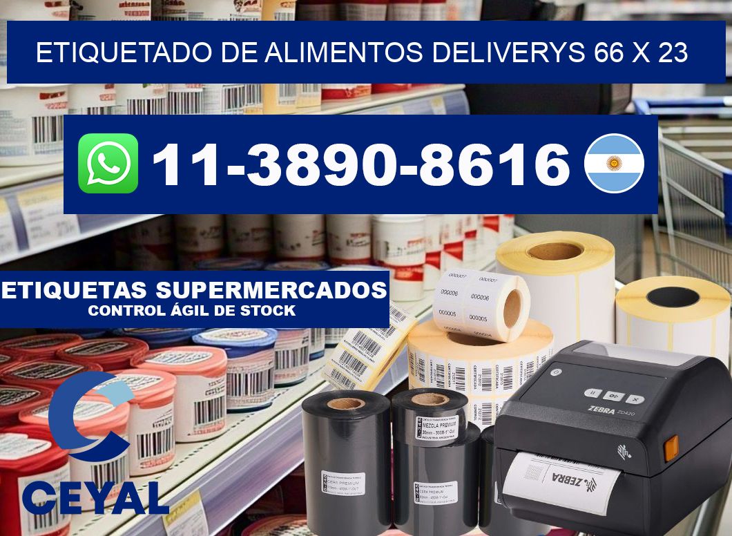 Etiquetado de alimentos deliverys 66 x 23