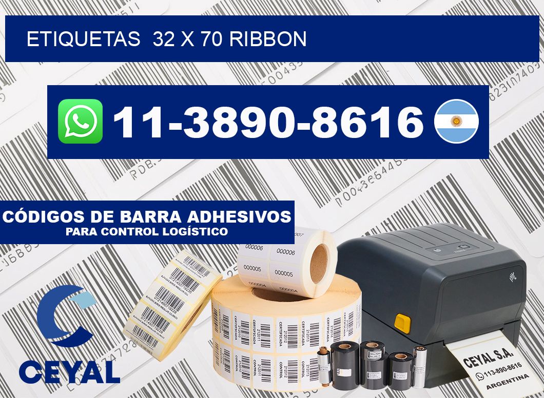Etiquetas  32 x 70 ribbon
