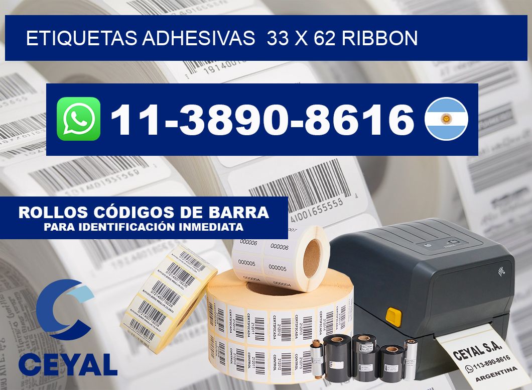 Etiquetas adhesivas  33 x 62 ribbon