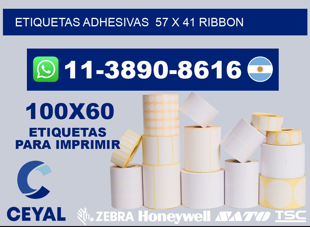 Etiquetas adhesivas  57 x 41 ribbon