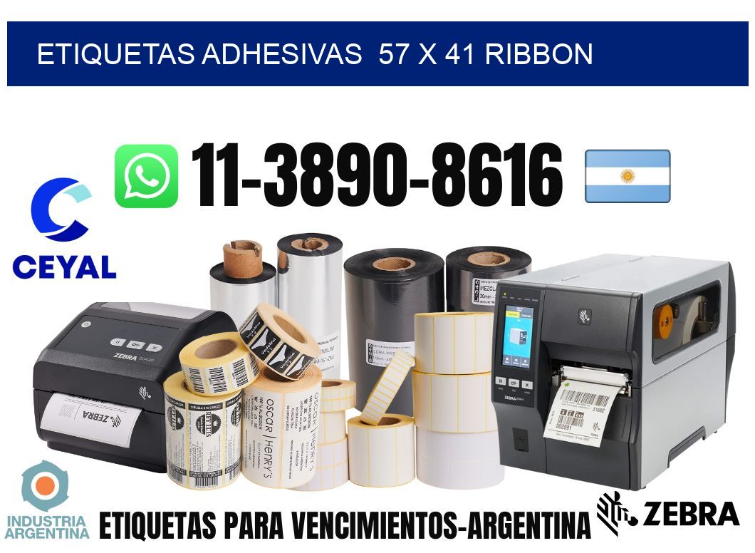Etiquetas adhesivas  57 x 41 ribbon
