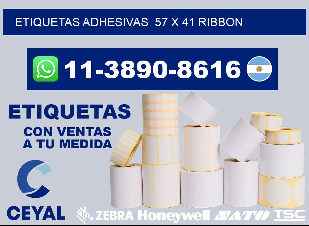 Etiquetas adhesivas  57 x 41 ribbon