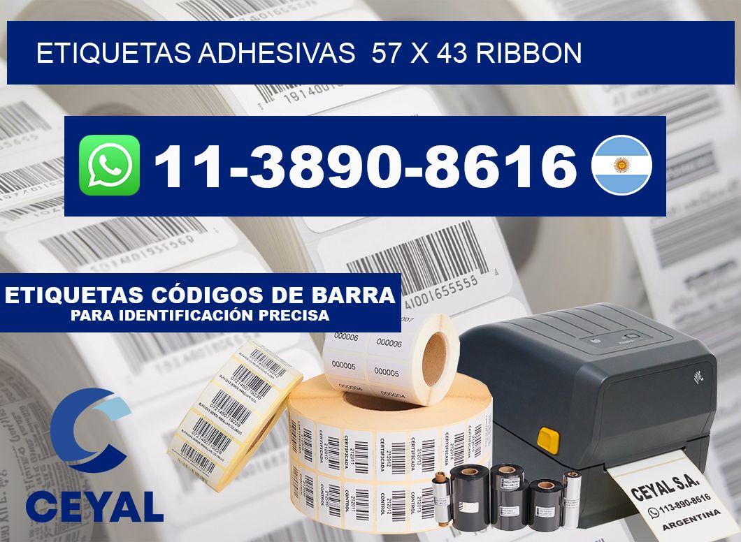 Etiquetas adhesivas  57 x 43 ribbon