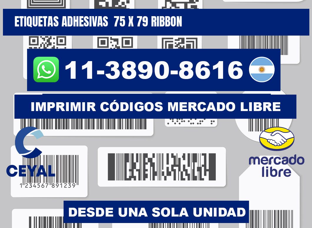 Etiquetas adhesivas  75 x 79 ribbon