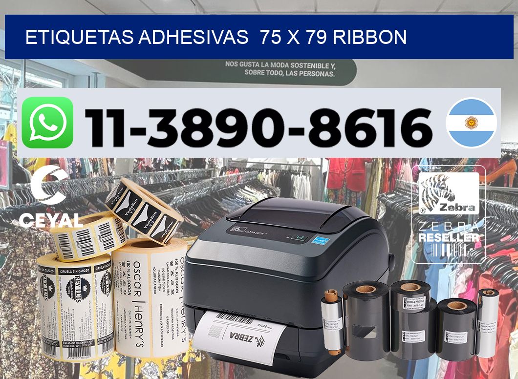 Etiquetas adhesivas  75 x 79 ribbon