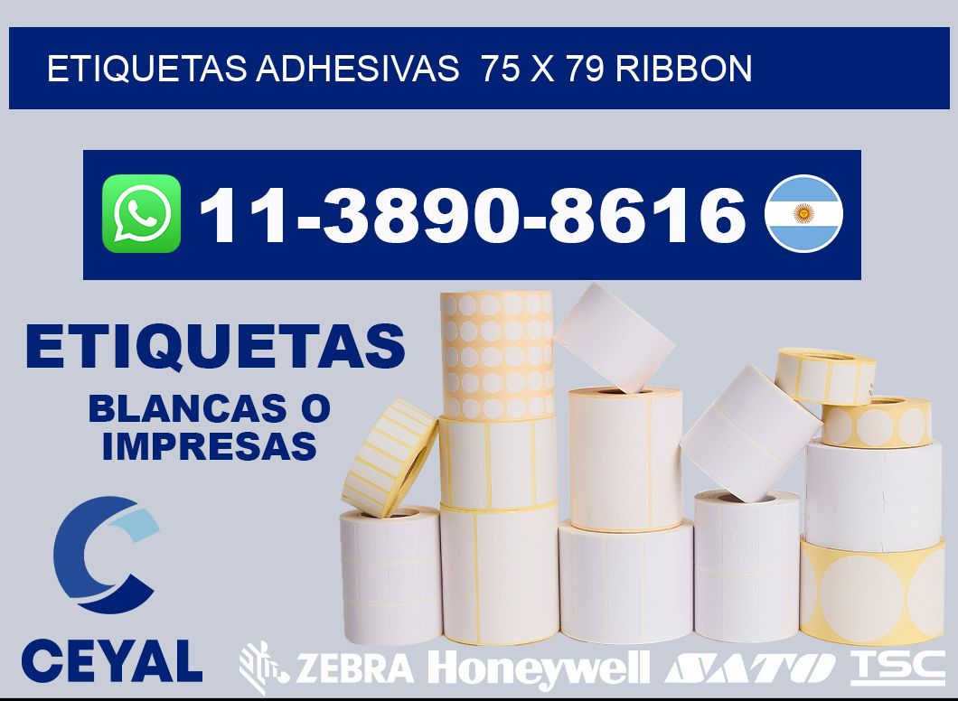Etiquetas adhesivas  75 x 79 ribbon