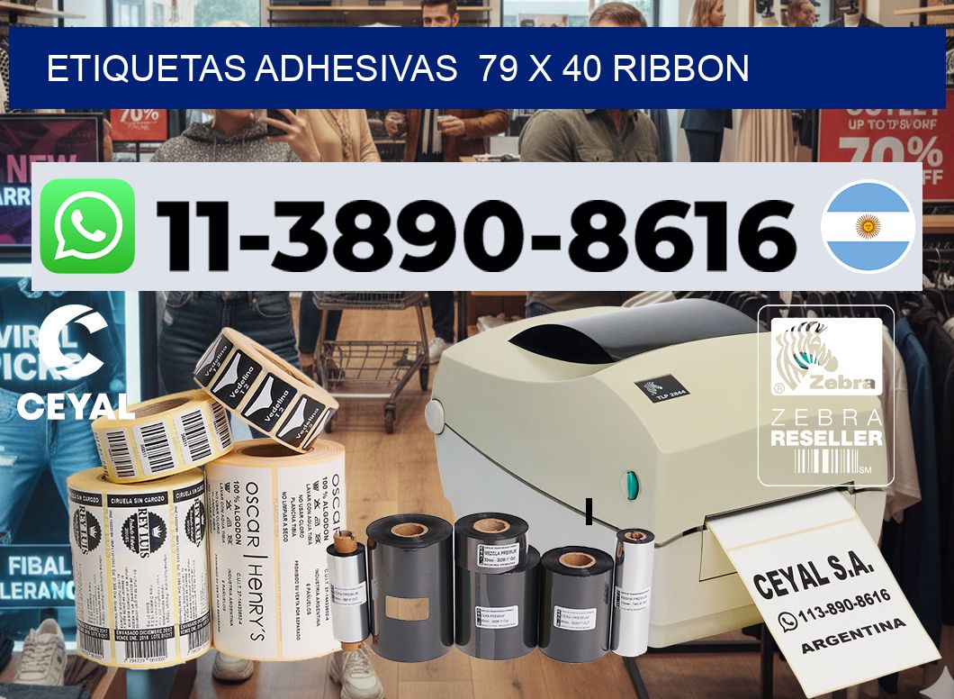 Etiquetas adhesivas  79 x 40 ribbon