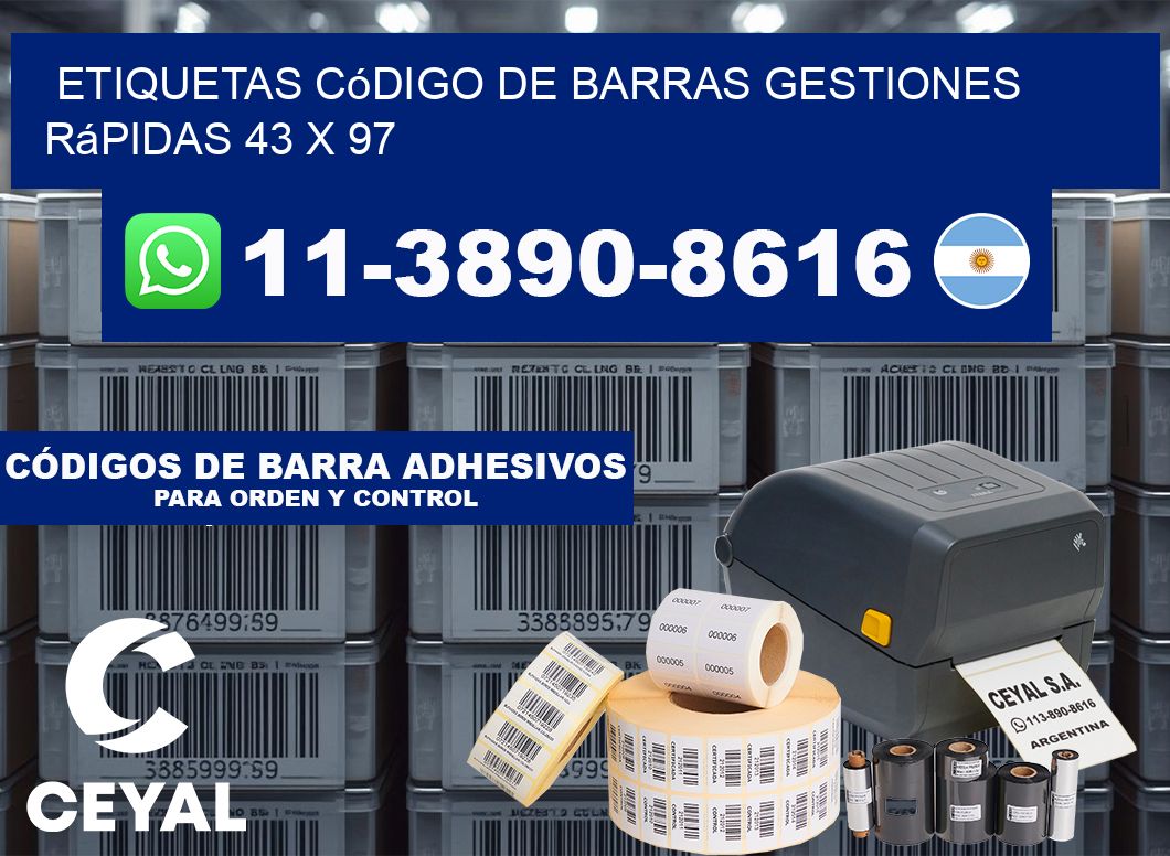 Etiquetas código de barras gestiones rápidas 43 x 97