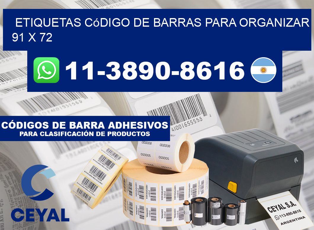 Etiquetas código de barras para organizar 91 x 72