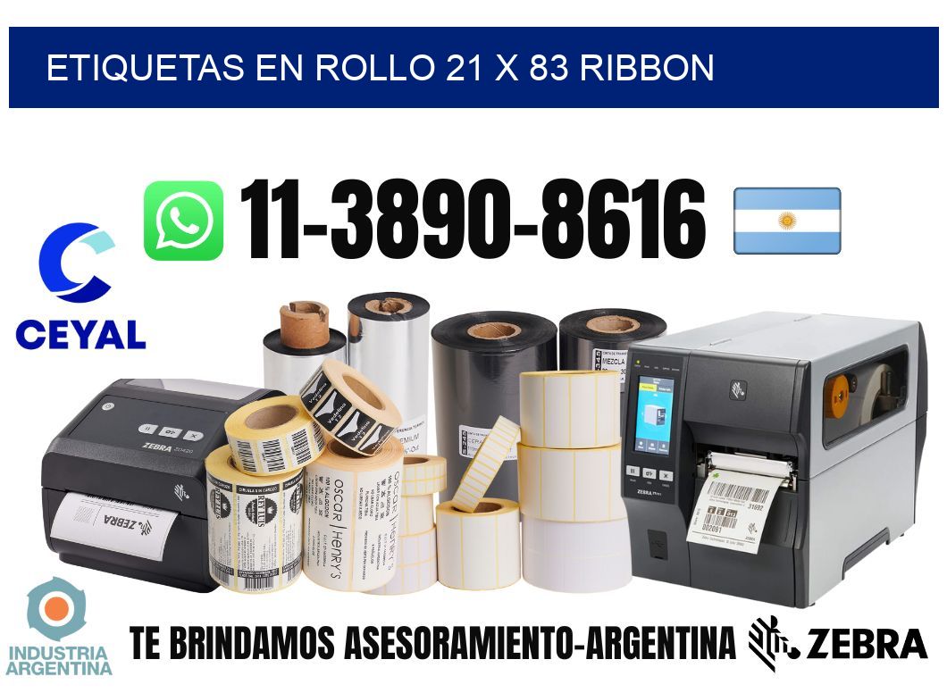 Etiquetas en rollo 21 x 83 ribbon