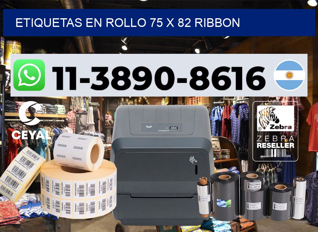 Etiquetas en rollo 75 x 82 ribbon