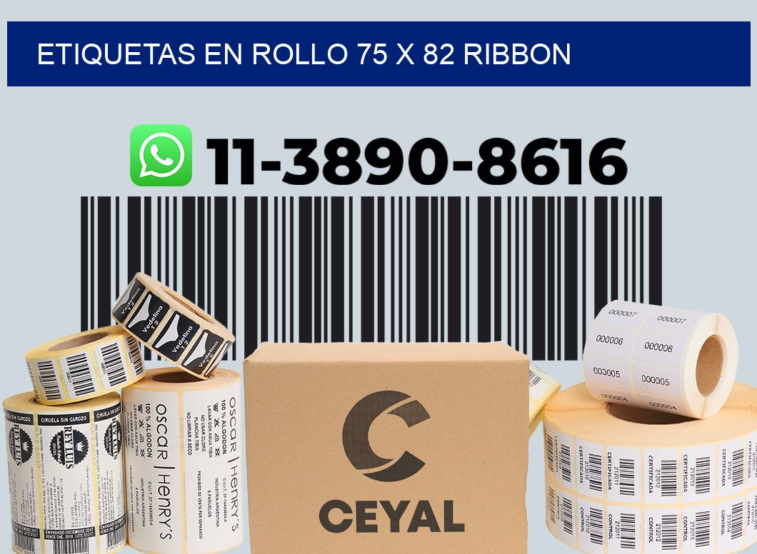Etiquetas en rollo 75 x 82 ribbon