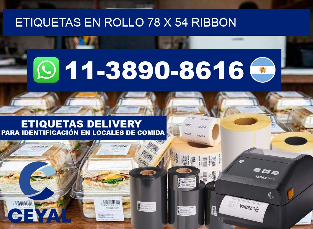 Etiquetas en rollo 78 x 54 ribbon
