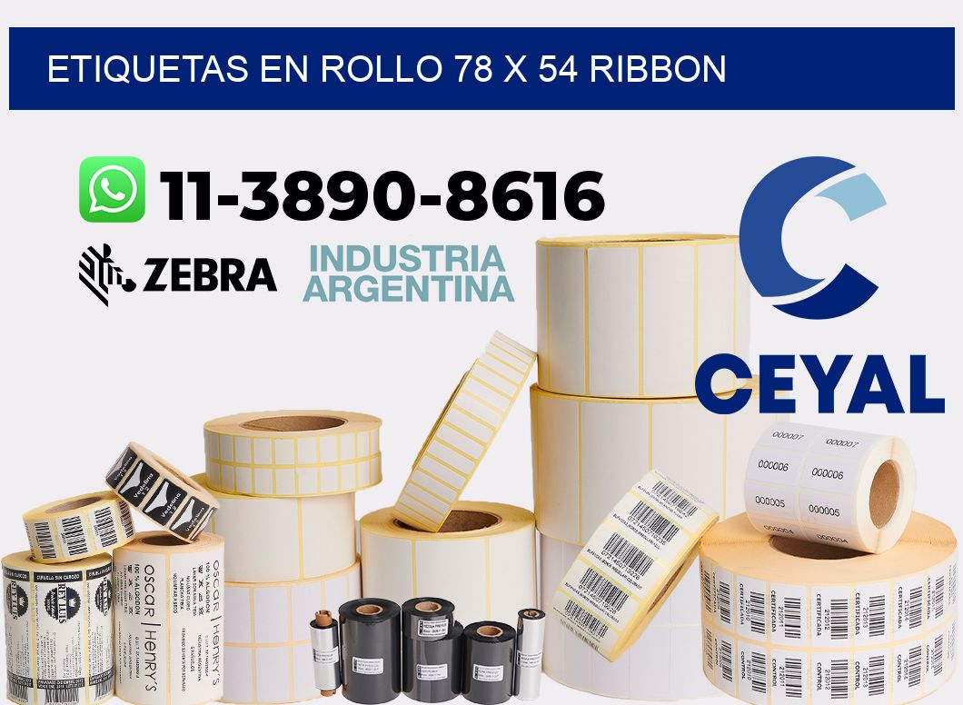 Etiquetas en rollo 78 x 54 ribbon