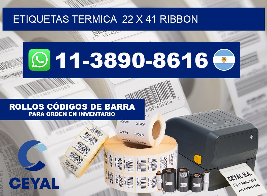 Etiquetas termica  22 x 41 ribbon