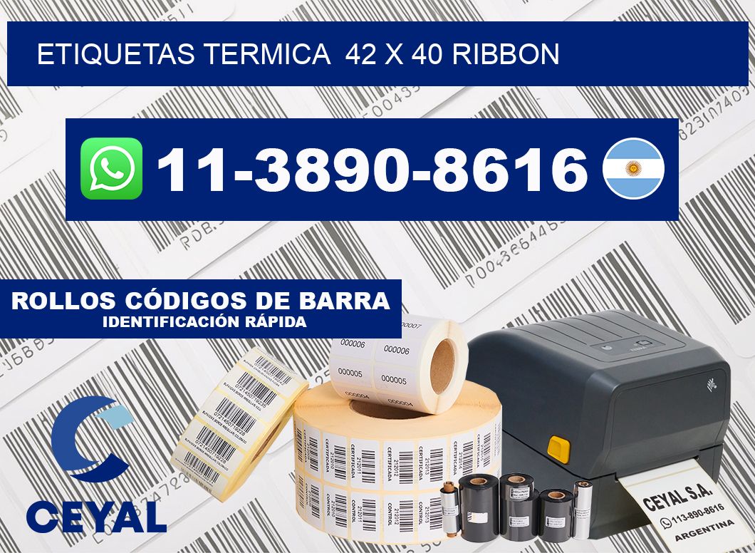 Etiquetas termica  42 x 40 ribbon