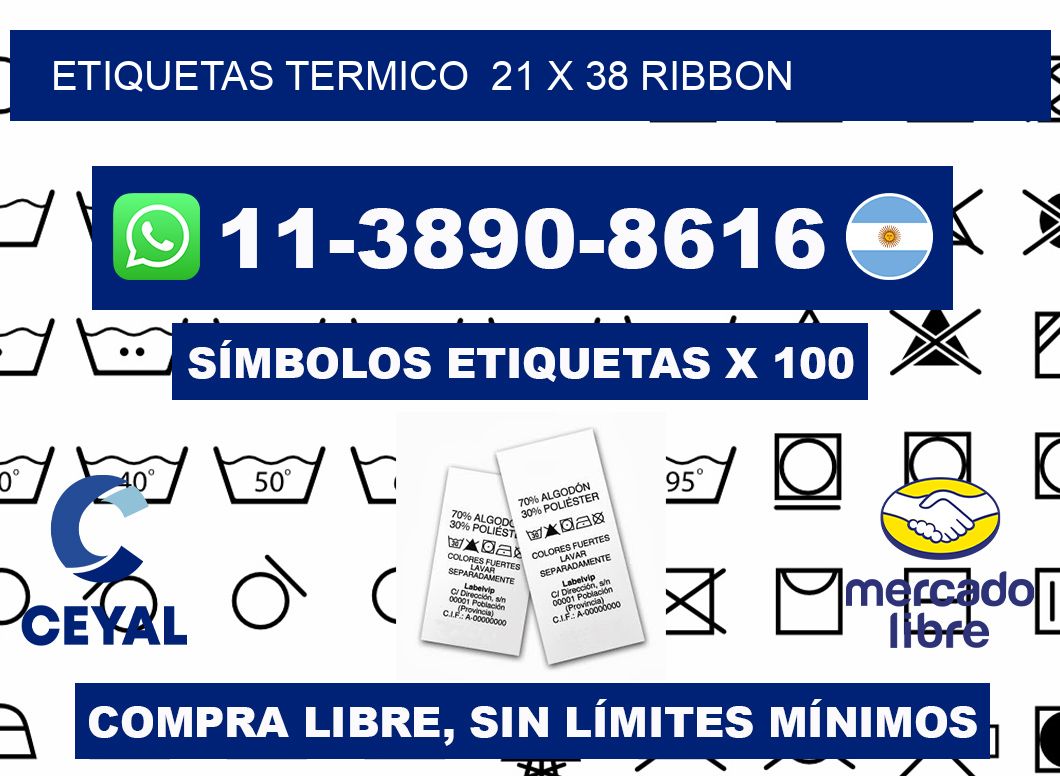 Etiquetas termico  21 x 38 ribbon