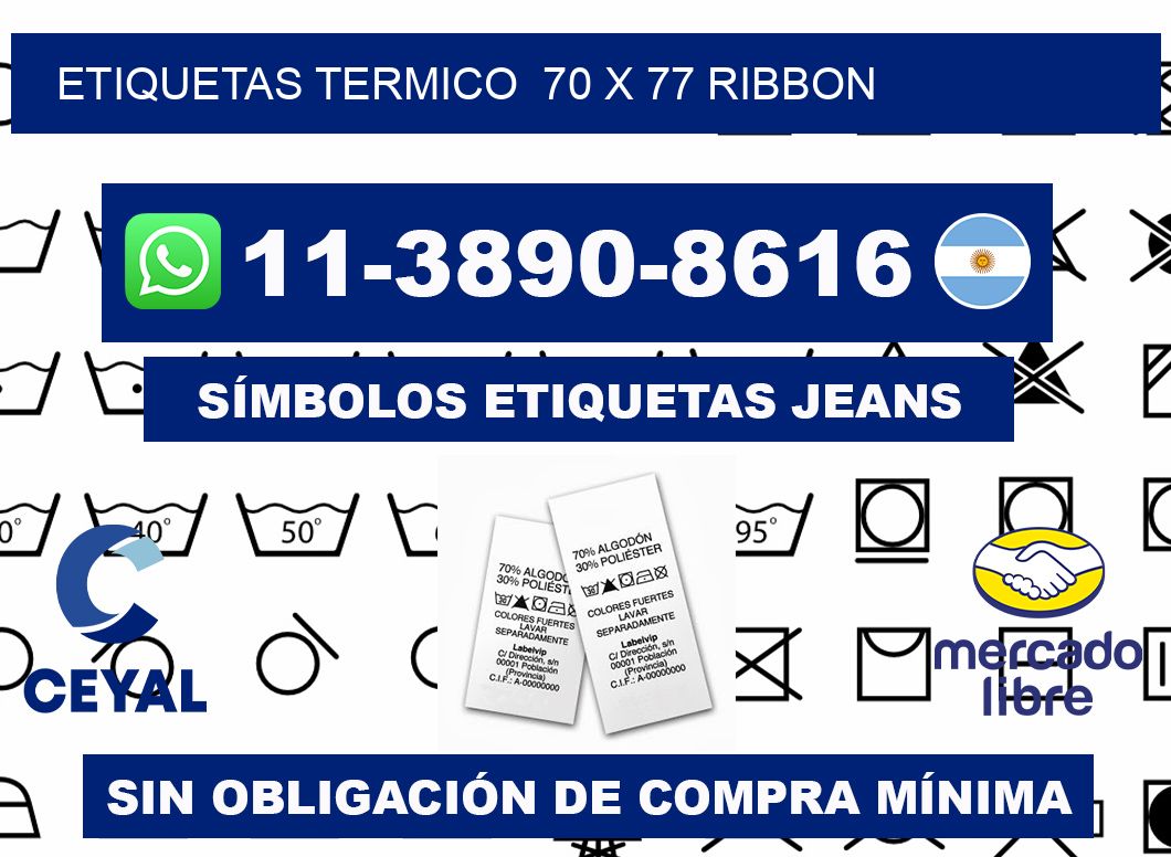 Etiquetas termico  70 x 77 ribbon