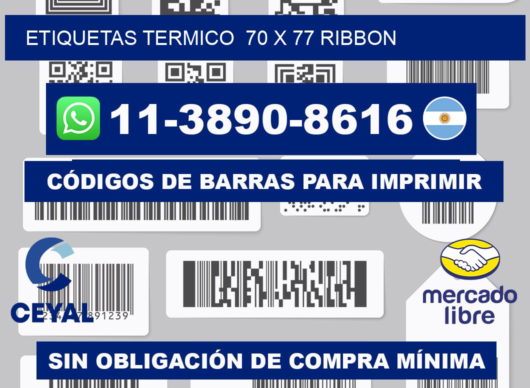 Etiquetas termico  70 x 77 ribbon
