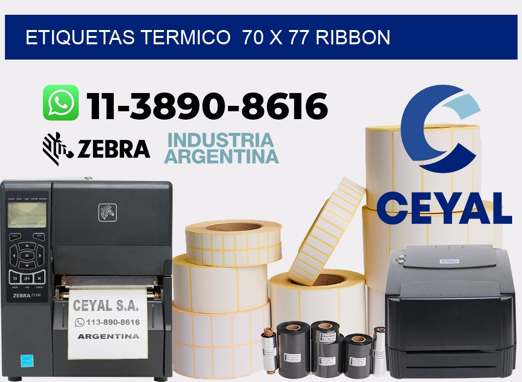 Etiquetas termico  70 x 77 ribbon