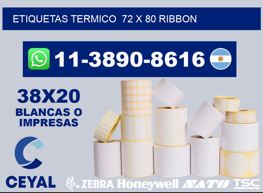 Etiquetas termico 72 x 80 ribbon