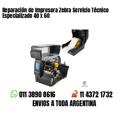 Reparación de Impresora Zebra Servicio Técnico Especializado 40 x 60
