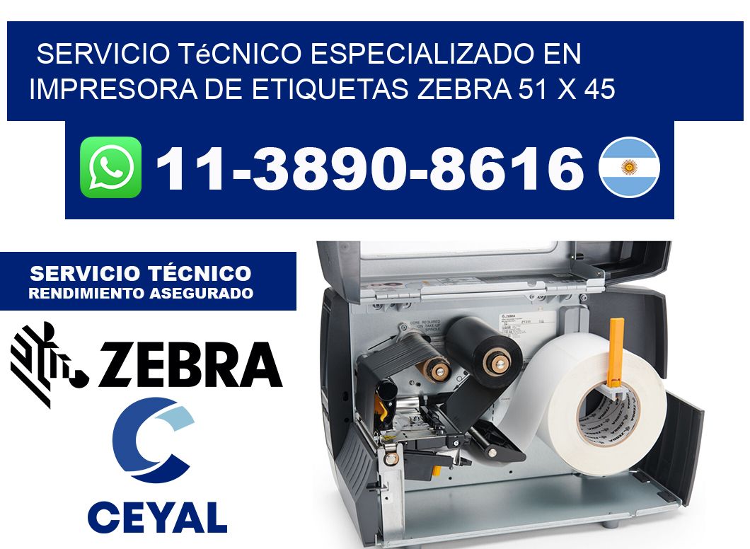 Servicio Técnico Especializado en Impresora de Etiquetas Zebra 51 x 45