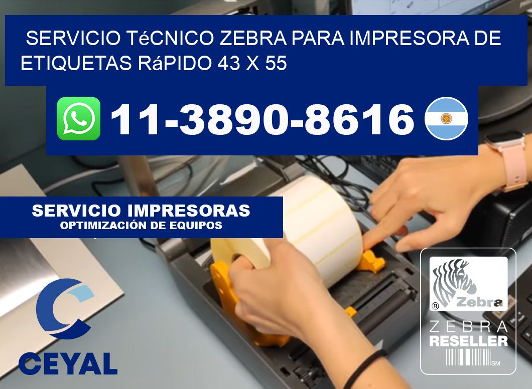 Servicio Técnico Zebra para Impresora de Etiquetas Rápido 43 x 55