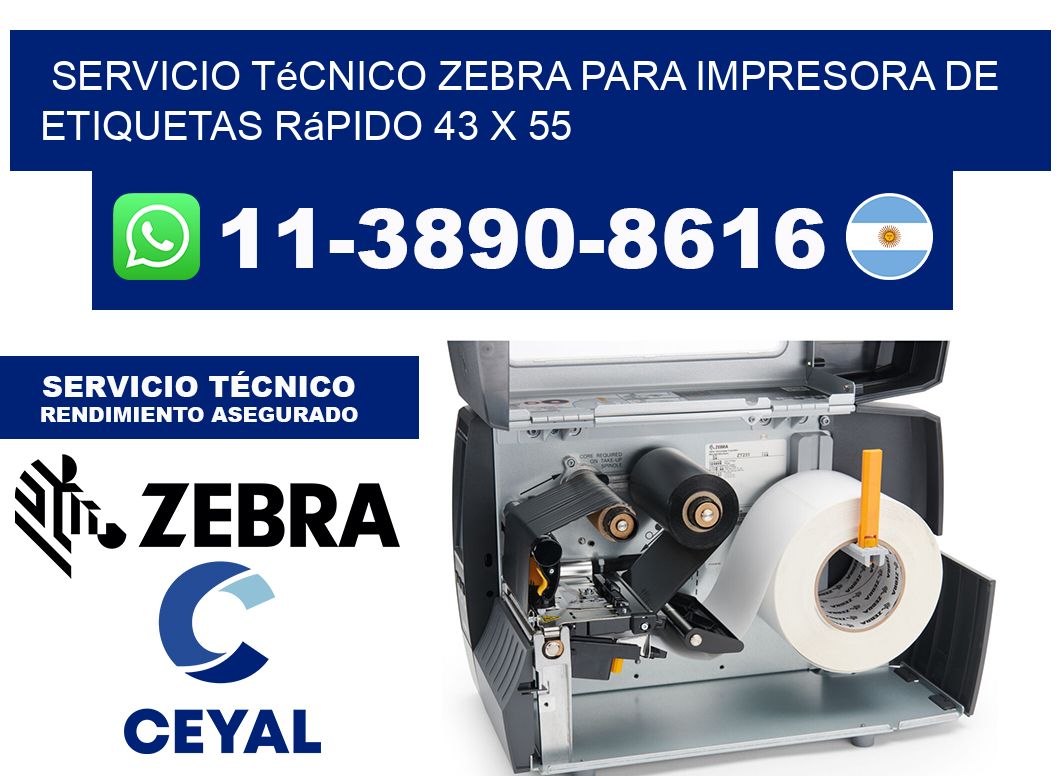 Servicio Técnico Zebra para Impresora de Etiquetas Rápido 43 x 55