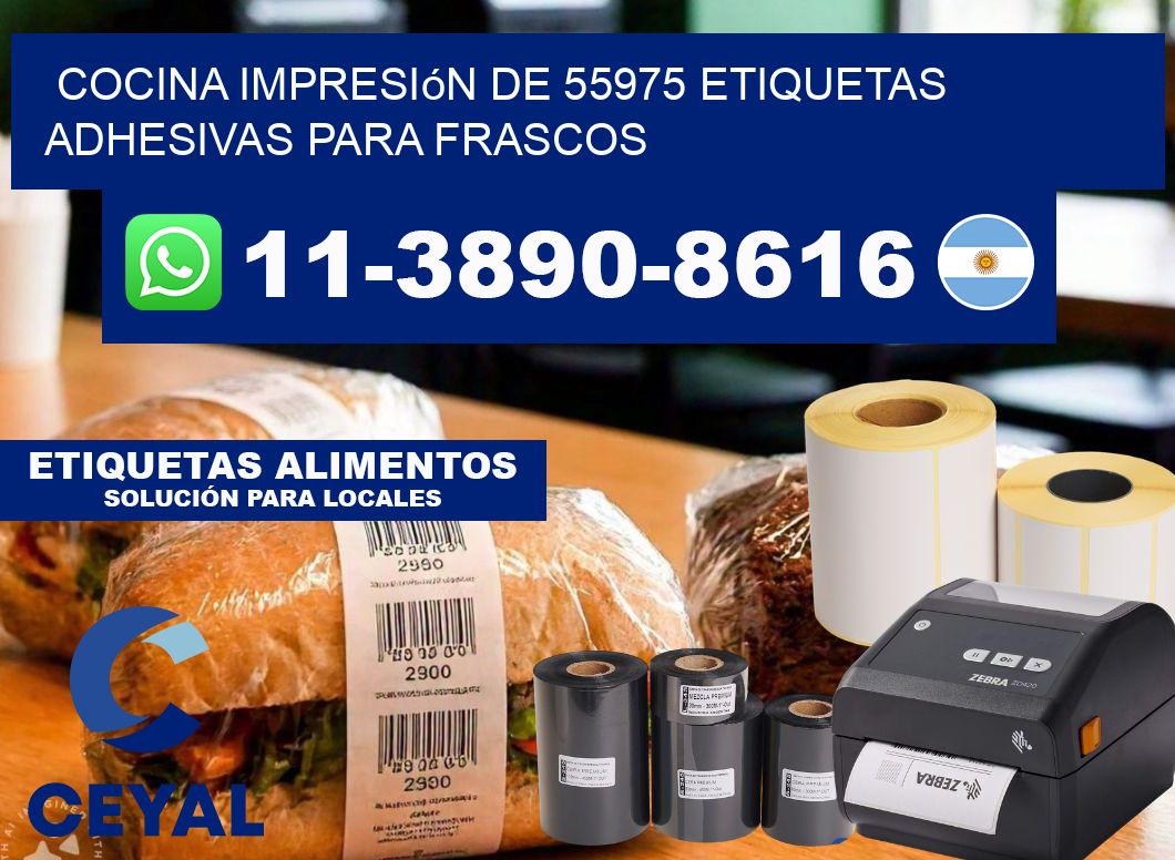 cocina impresión de 55975 etiquetas adhesivas para frascos