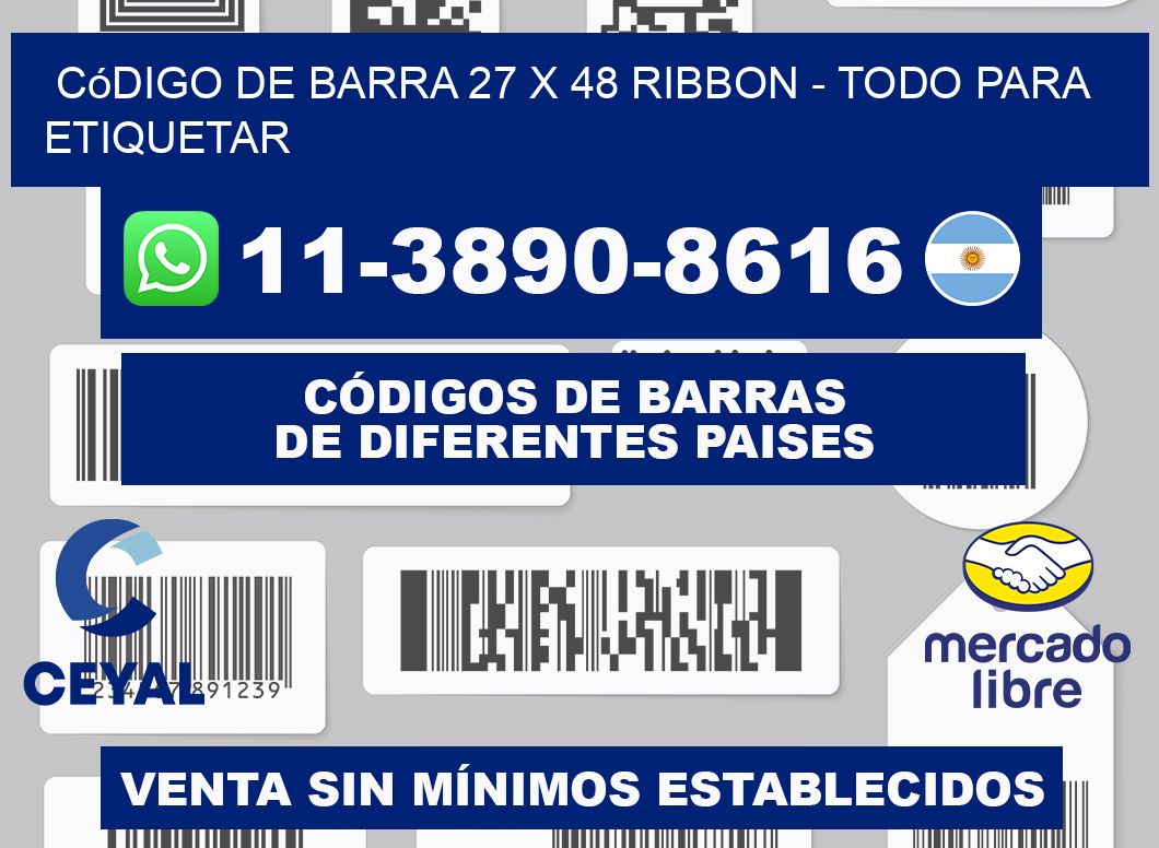 código de barra 27 x 48 ribbon - Todo para Etiquetar