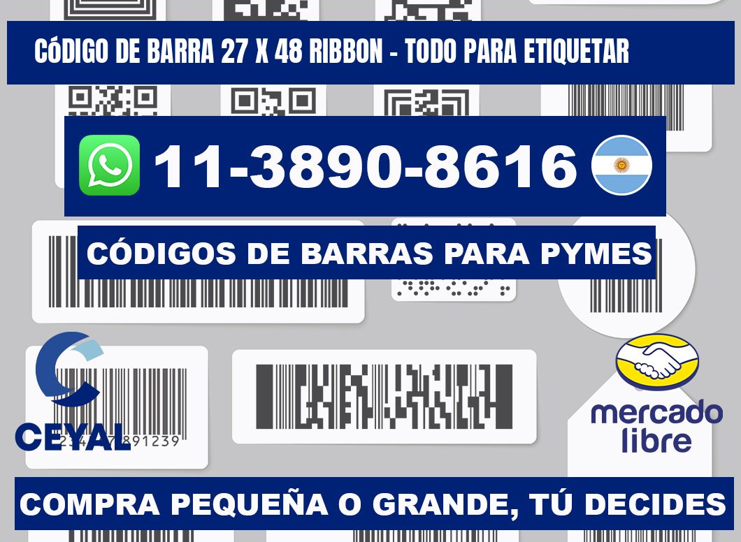 código de barra 27 x 48 ribbon - Todo para Etiquetar