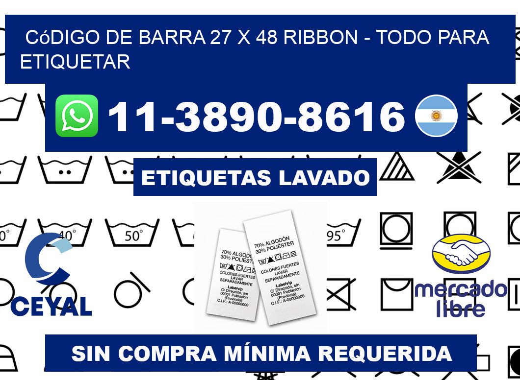 código de barra 27 x 48 ribbon - Todo para Etiquetar