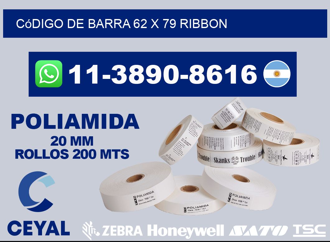 código de barra 62 x 79 ribbon