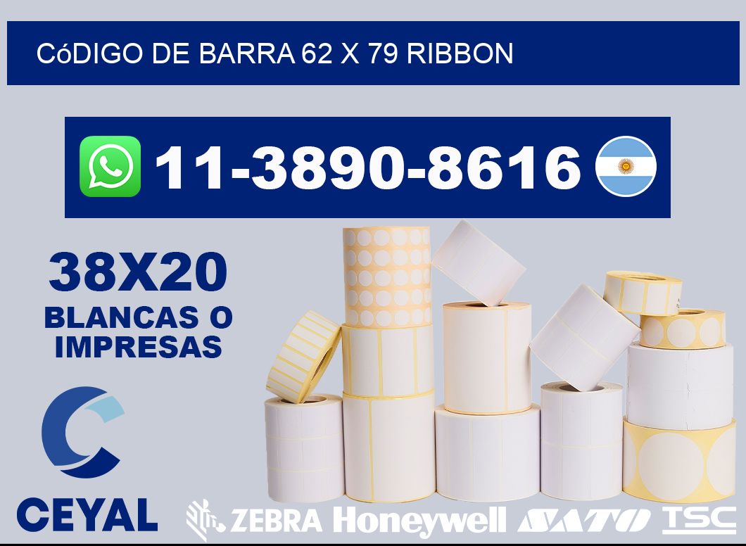 código de barra 62 x 79 ribbon