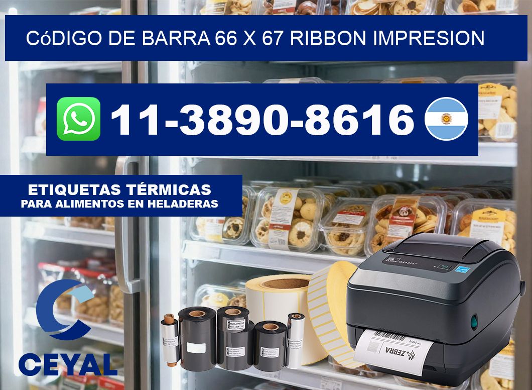 código de barra 66 x 67 ribbon impresion
