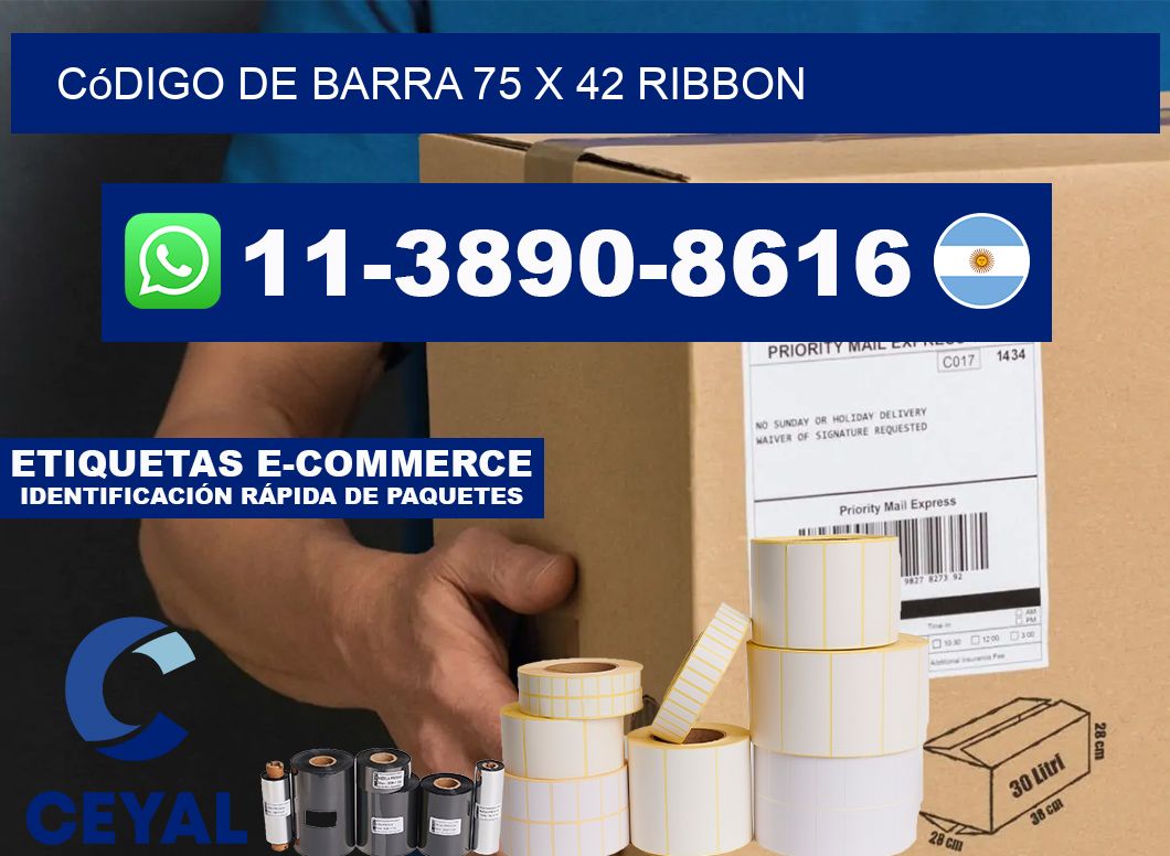 código de barra 75 x 42 ribbon