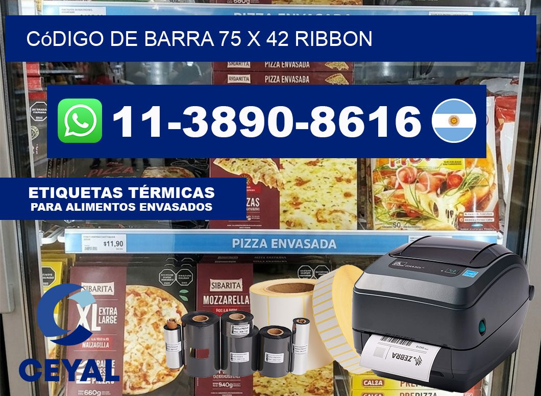 código de barra 75 x 42 ribbon