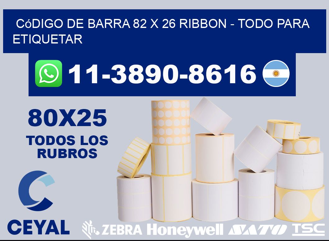 código de barra 82 x 26 ribbon - Todo para Etiquetar